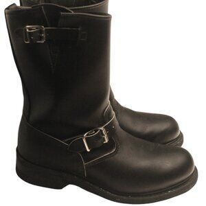 NWOT Brahma Engineer Boots Motorcycle Biker Leather Black Mens Size 8.5 USA Made